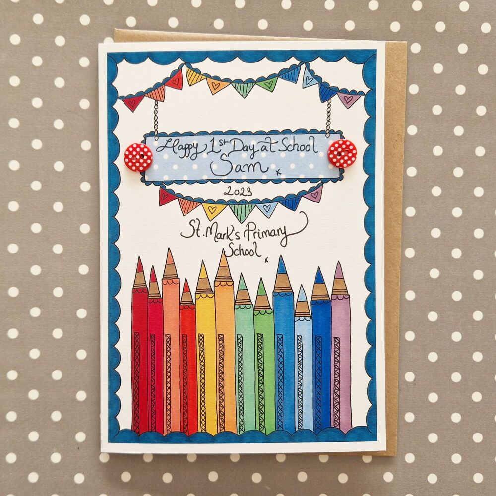 Jolly pencils 1st Day at School Card