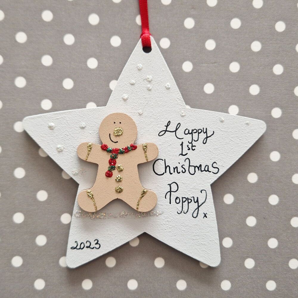 Happy 1st Christmas Gingerbread Star