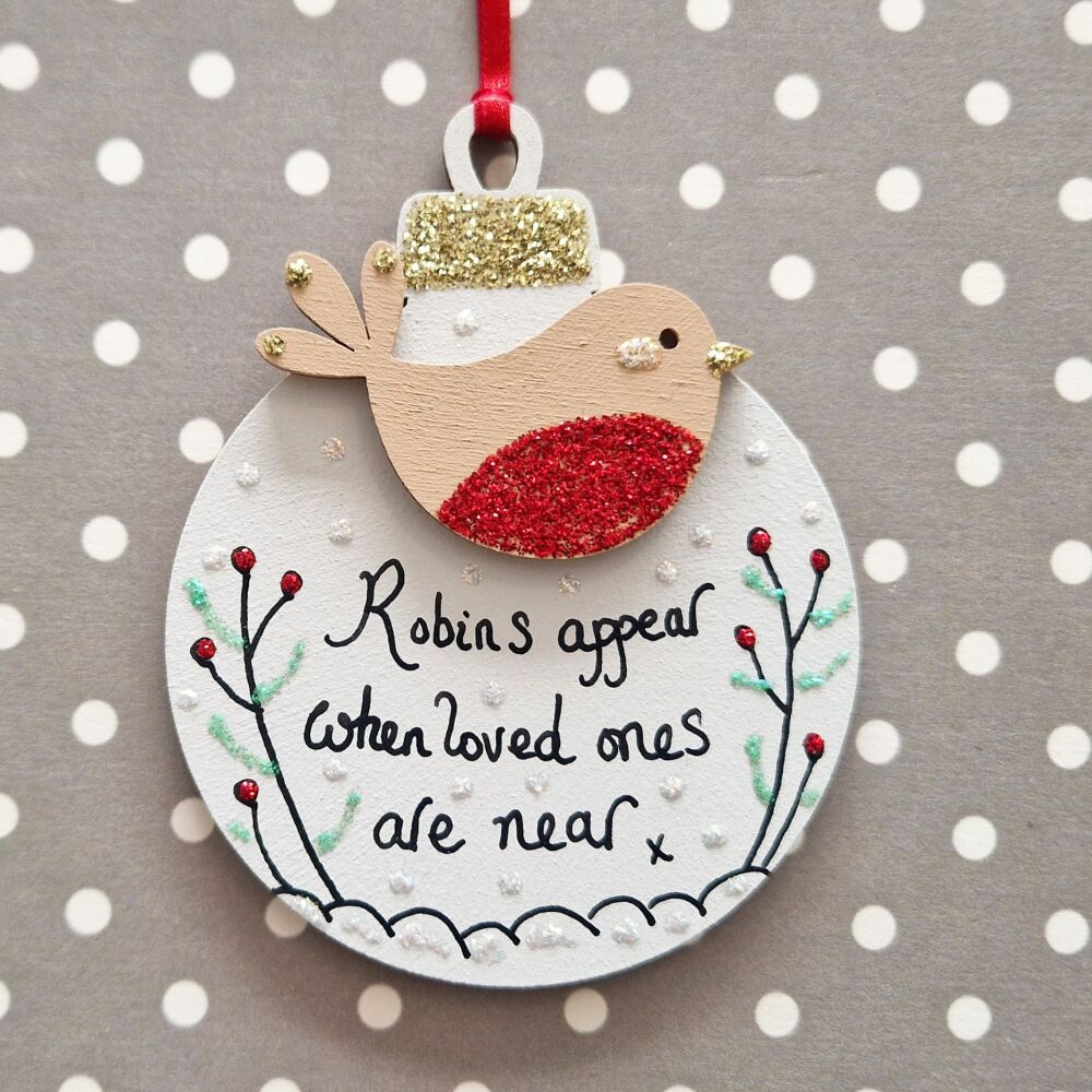 When a Robin Appears Remembrance Tree Decoration
