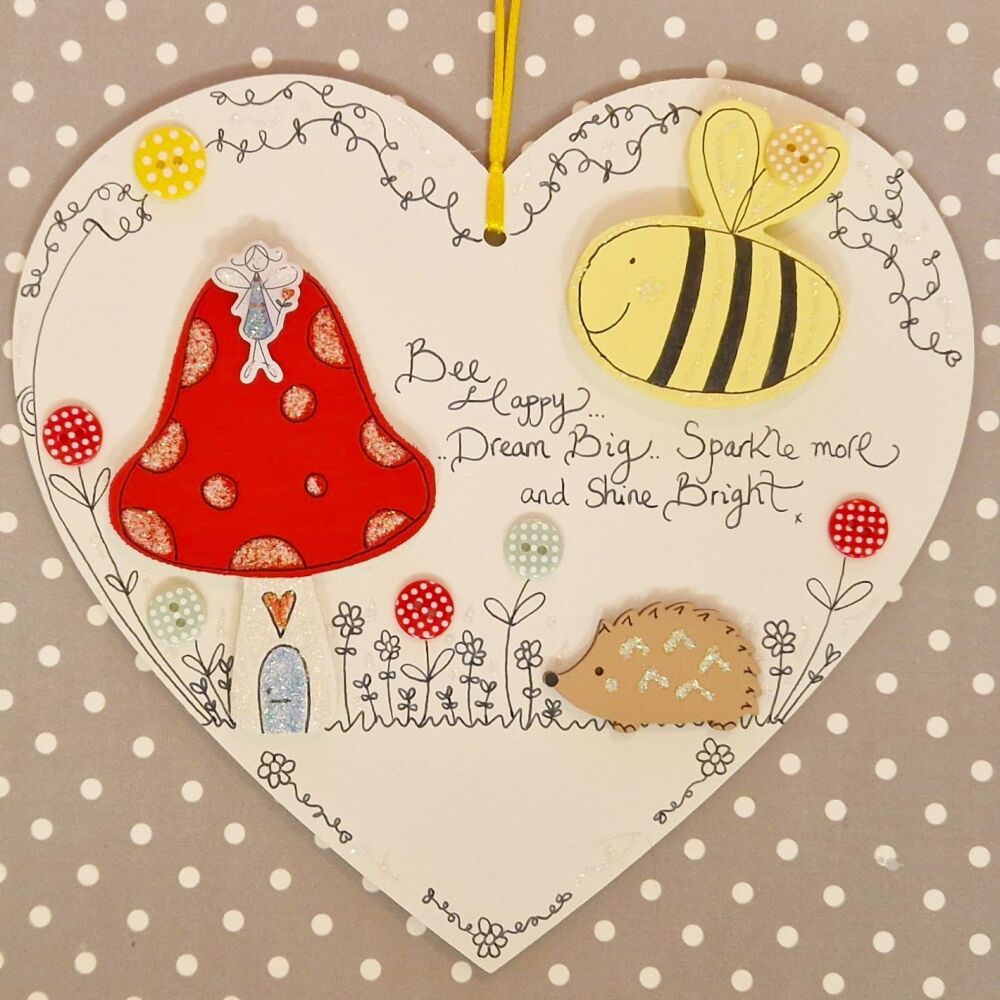 Bee, Fairy and Toadstool Heart