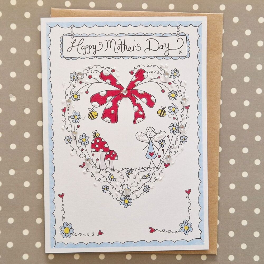 Fairy Heart Wreath Mother's Day Card