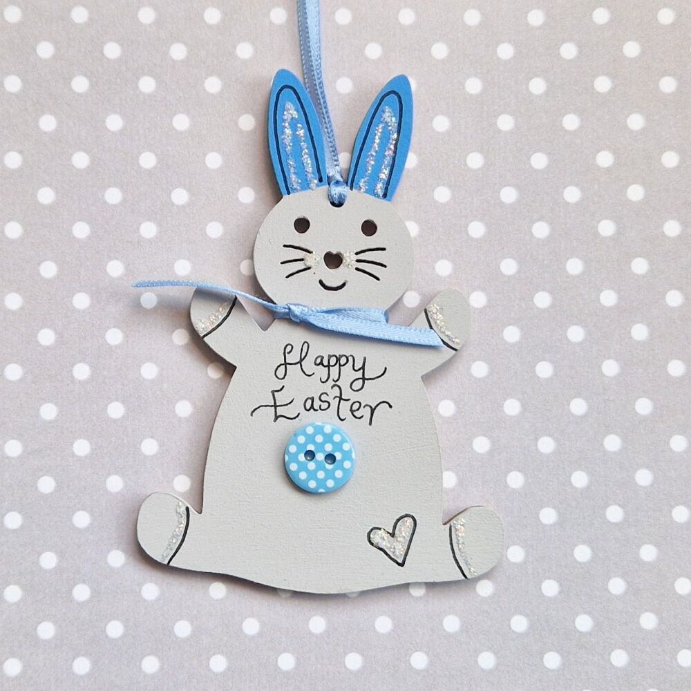 Cute Blue Easter Bunny
