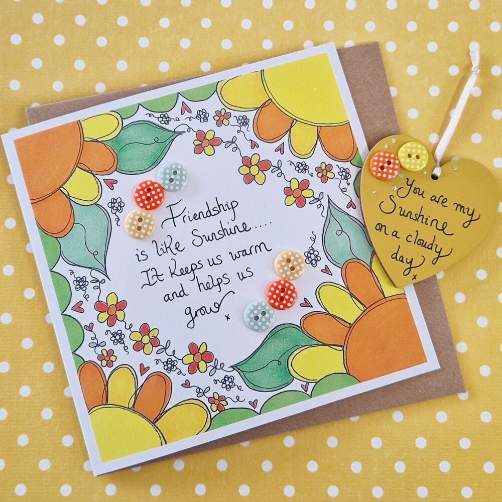 Friendship is Like Sunshine Card and Heart Set