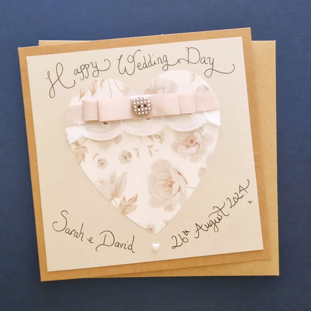 Pretty Heart Wedding Card