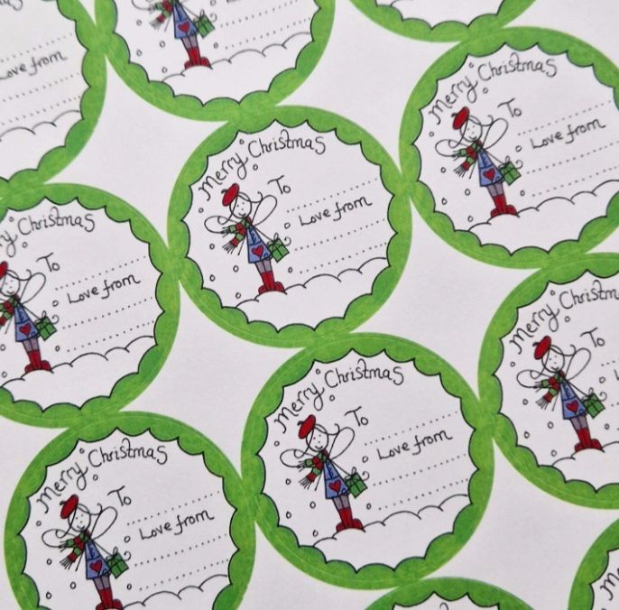 Quirky doodle Fairy  Christmas stickers