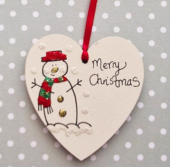 Mini Snowman Heart