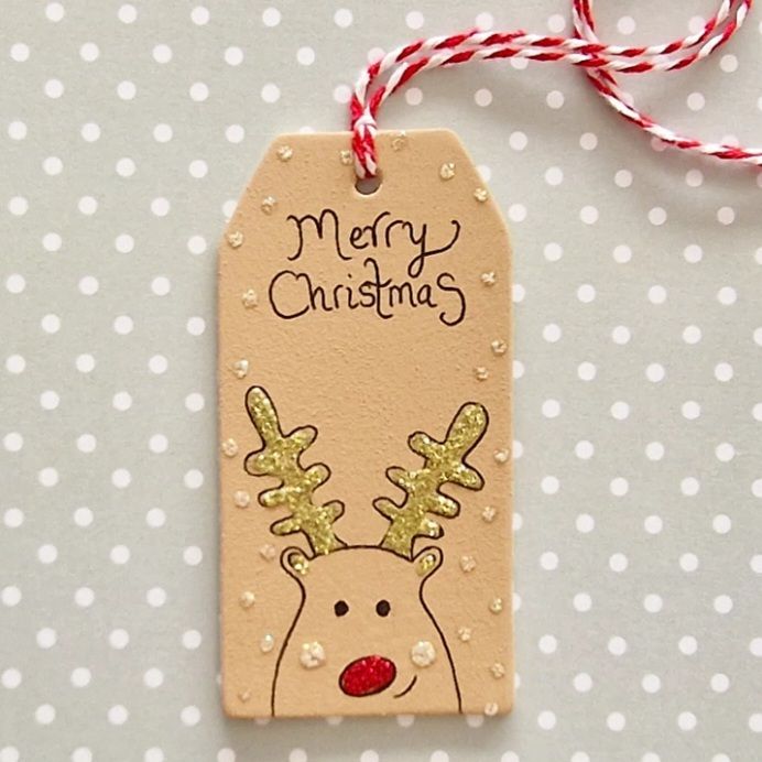 Sparkly Reindeer Christmas Tag