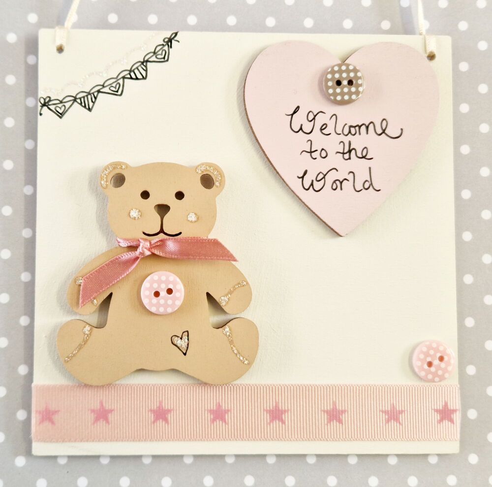 Cheeky Little Bear Keepsake Pink