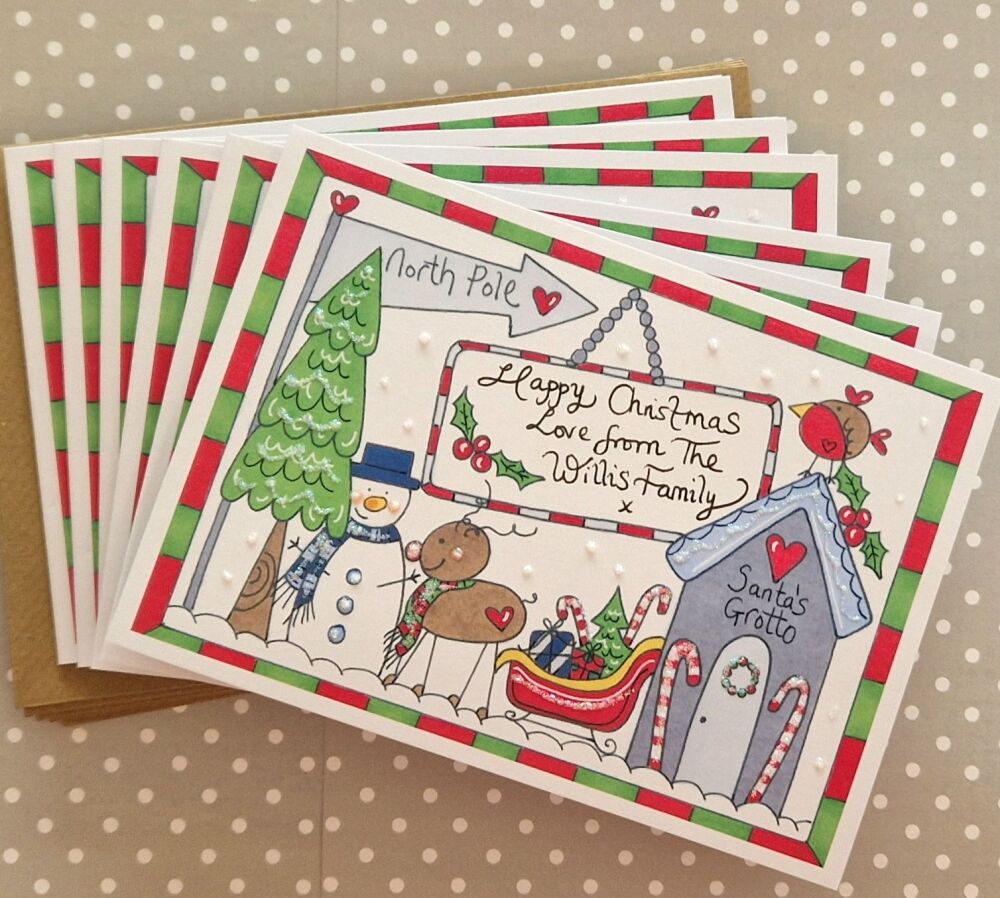 New for 2025.. Santa's Grotto Pack of 6 Cards
