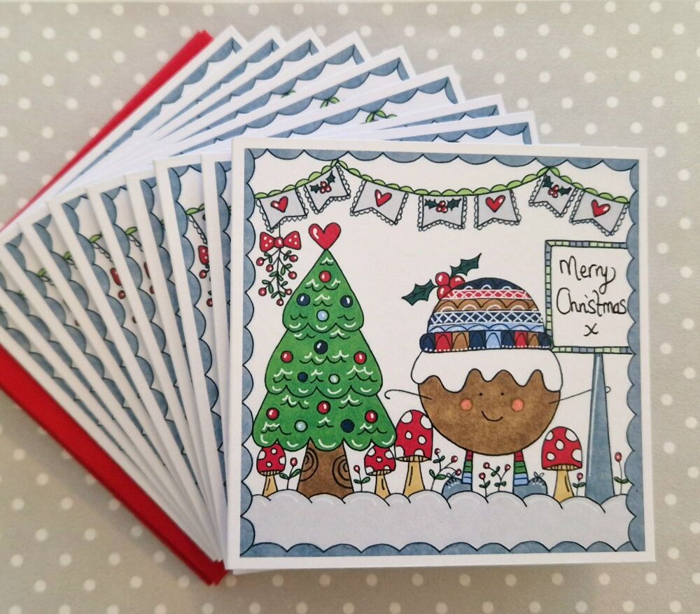 New for 2025... Figgy Pudding in a Wooly Hat mini Pack of 10 Cards
