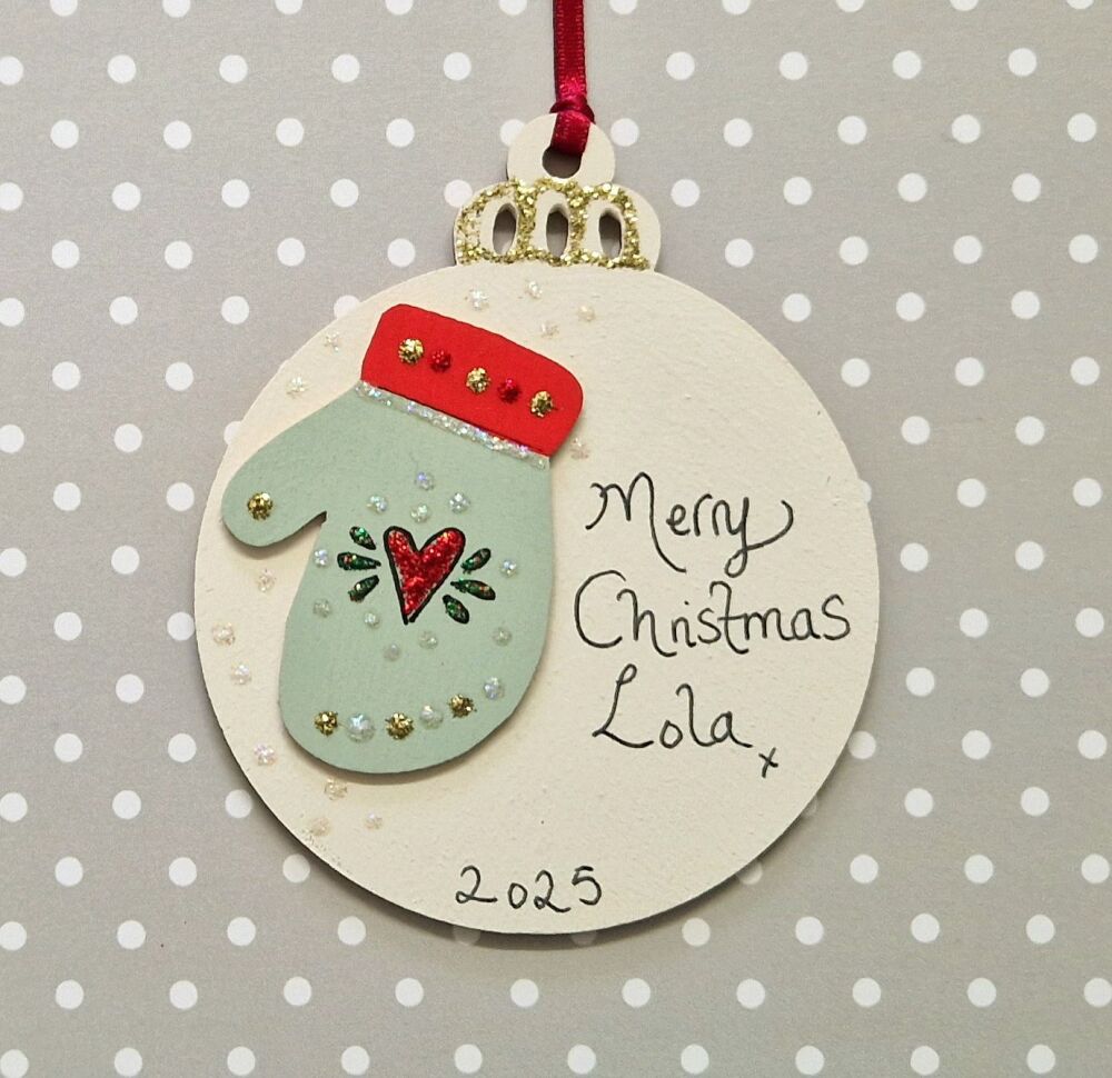 New for 2025...Sparkly Mitten Tree Decoration
