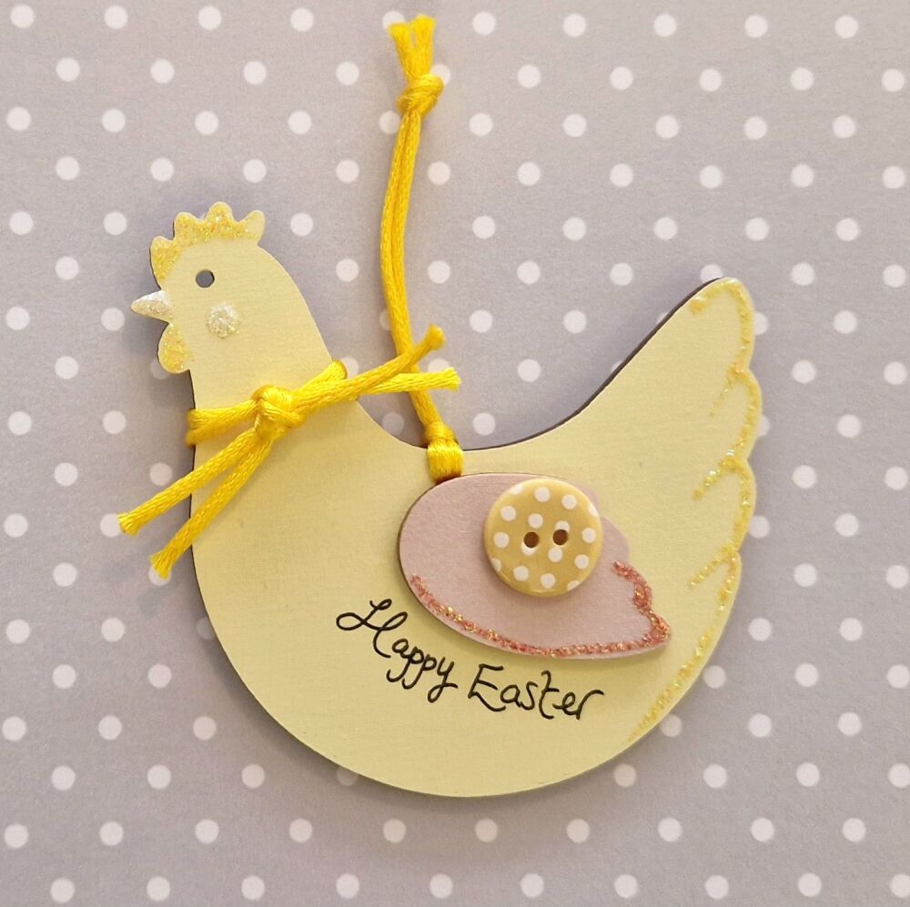 Happy Hen with Pink Wings