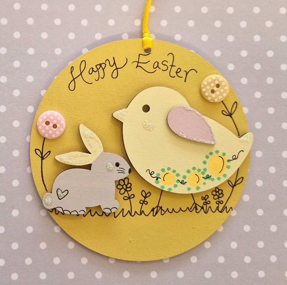 Cheeky Chick and Cute Bunny (Pink and Yellow)