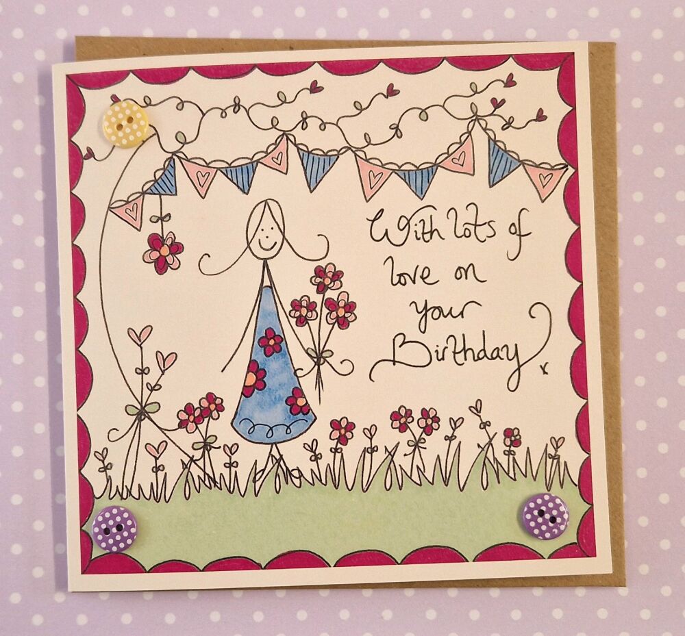 NEW..... Birthday Flowers and Bunting