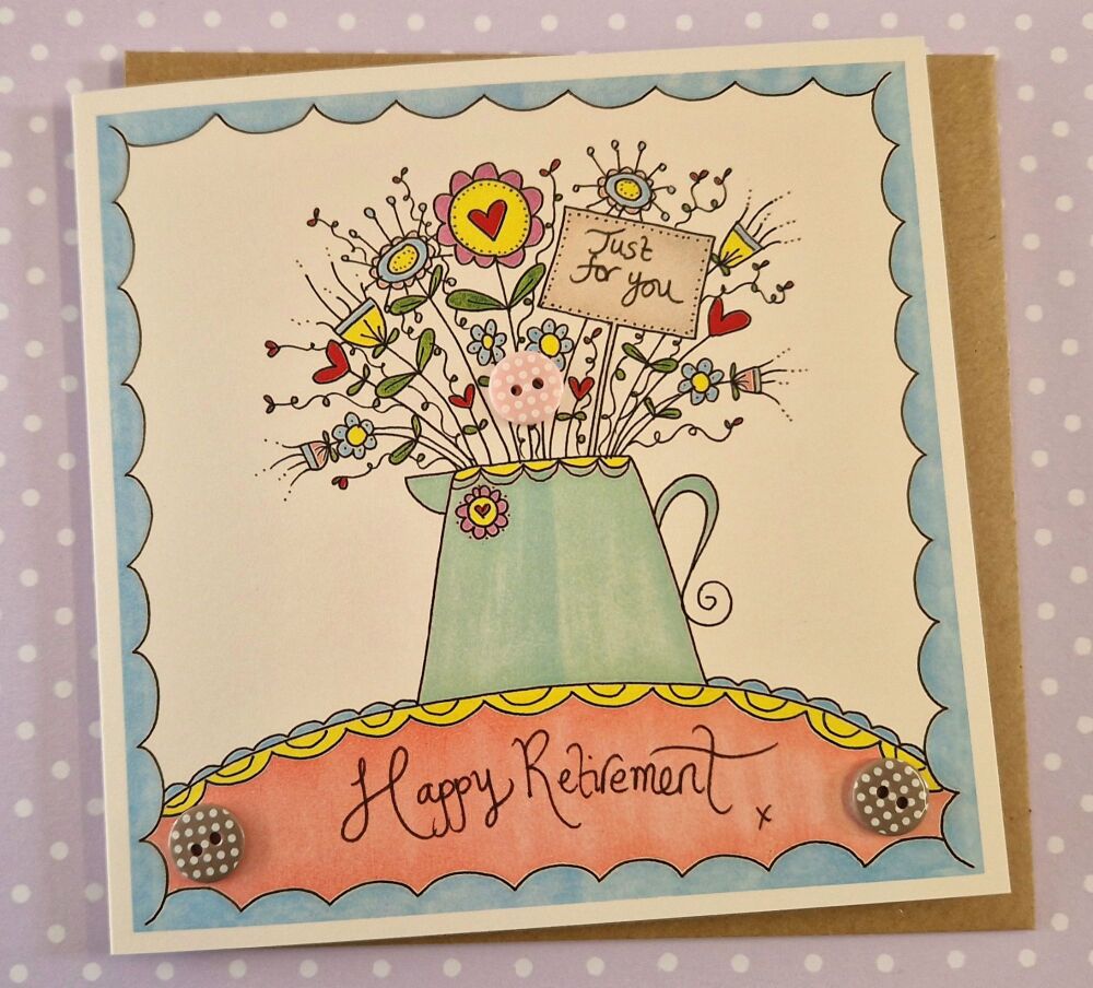 New.....Pretty Jug of Retirement Flowers