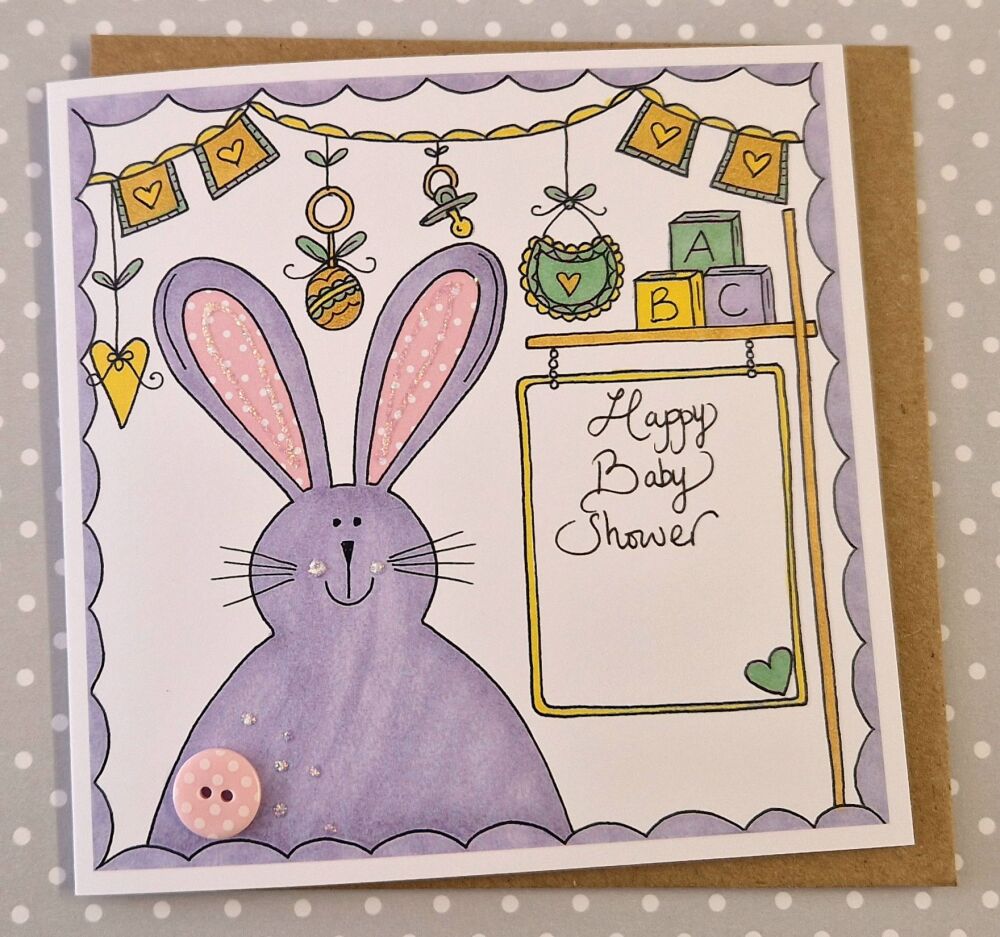New..... Big Eared Bunny Baby Shower Pink
