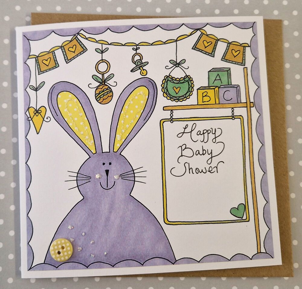 New..... Big Eared Bunny Baby Shower Neutral