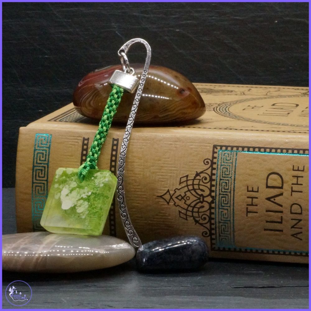 Lime Green Resin Square Counterweight Bookmark