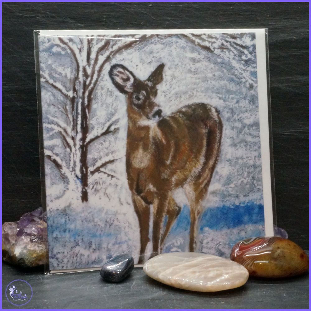 Doe in the Snow Greeting Card.
