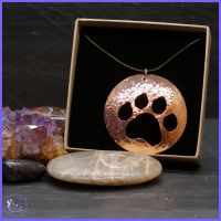 Copper Paw Print Necklace.