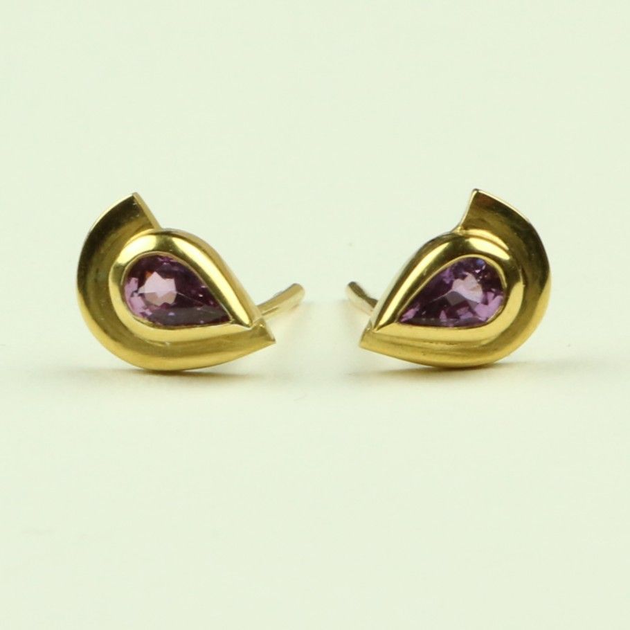 Stud Earrings with Dusky Pink Sapphires 