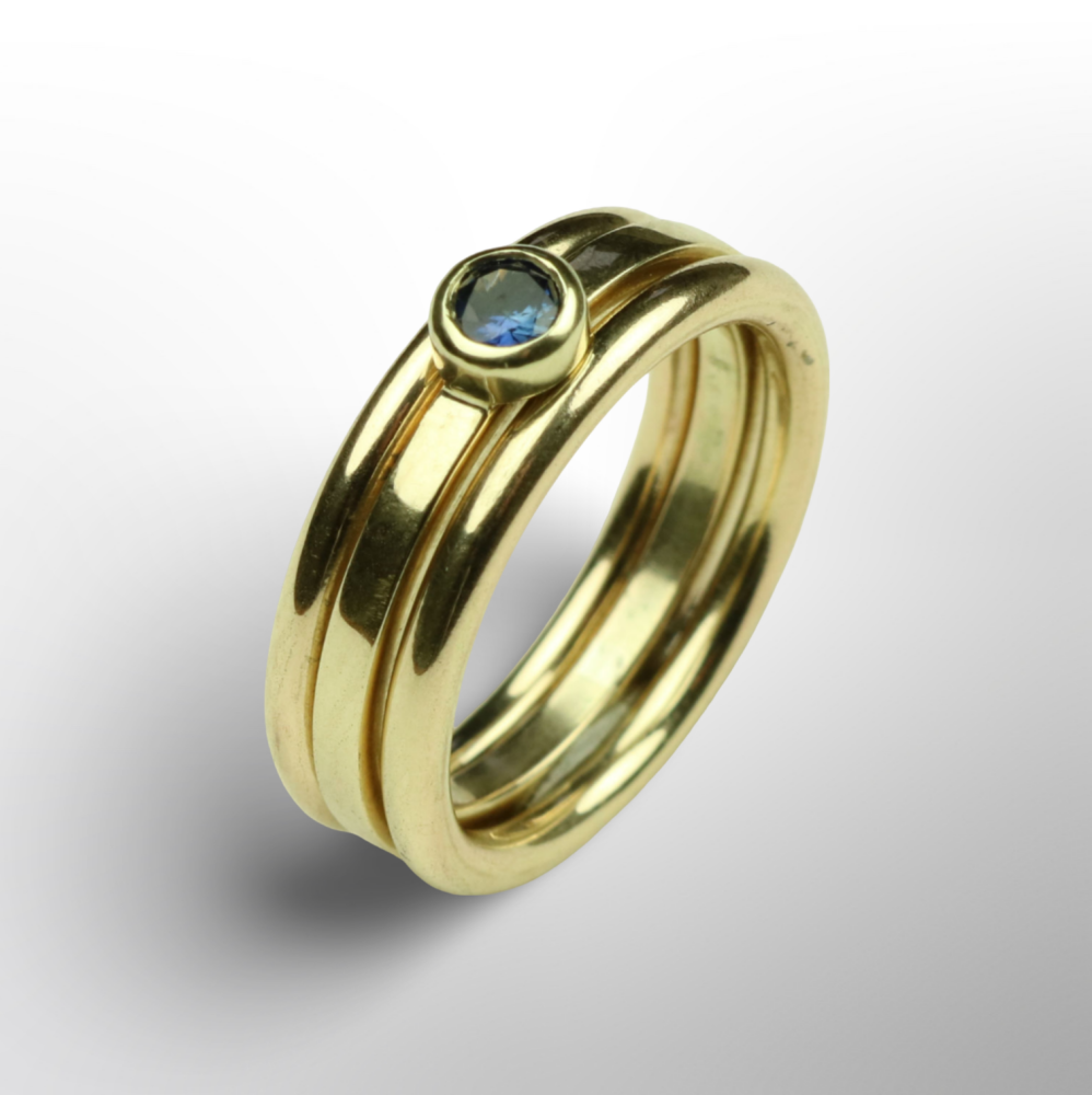 Gold Rings with Sapphire