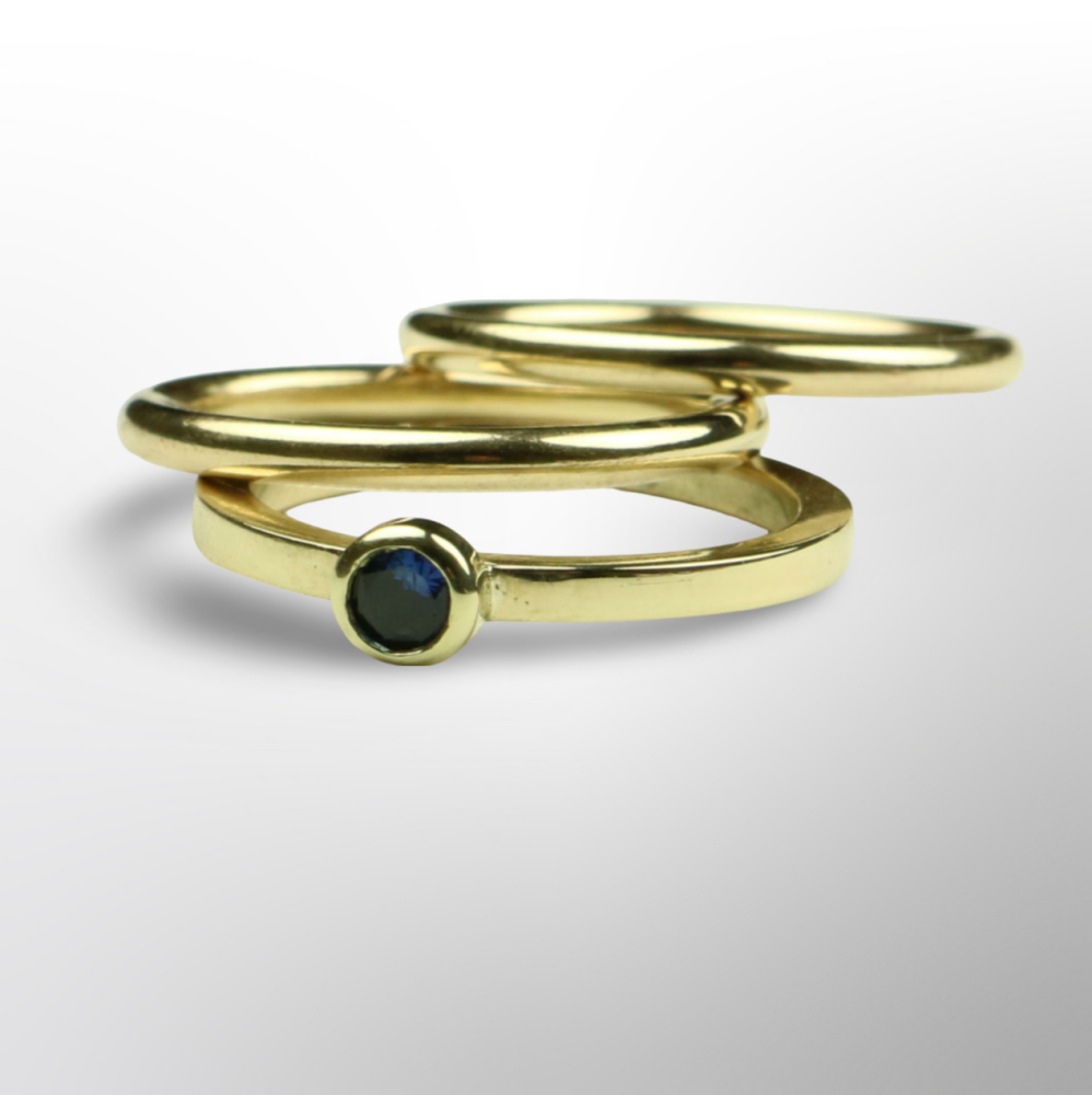 Gold Rings with Sapphire