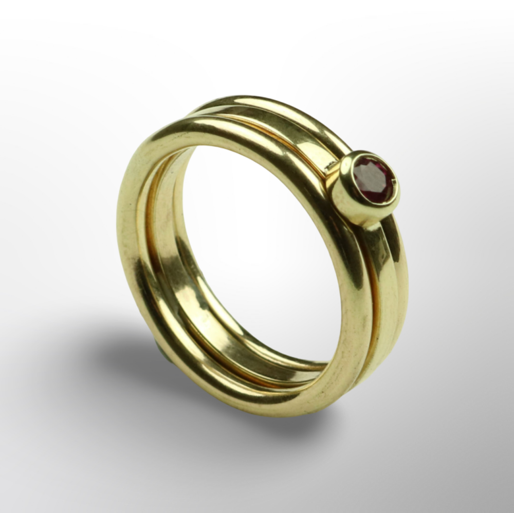 Gold Rings with Ruby