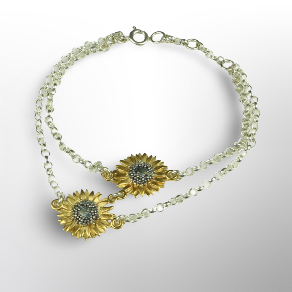 Light Bracelet with Two Sunflowers