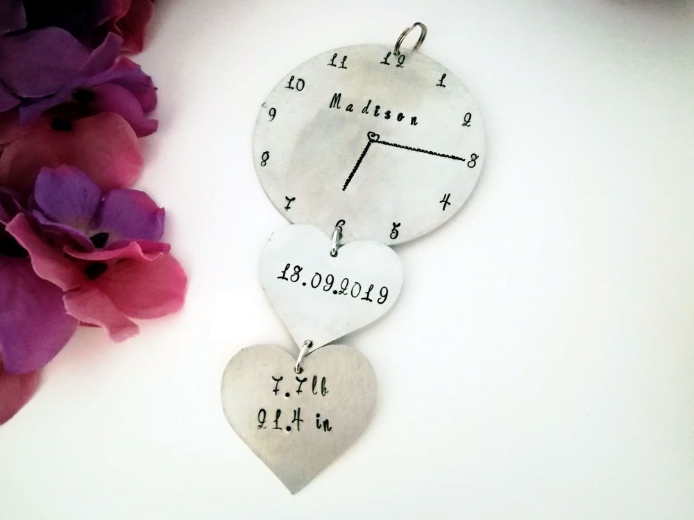 Baby/Birth Memorial Clock Ornament - Made to Order