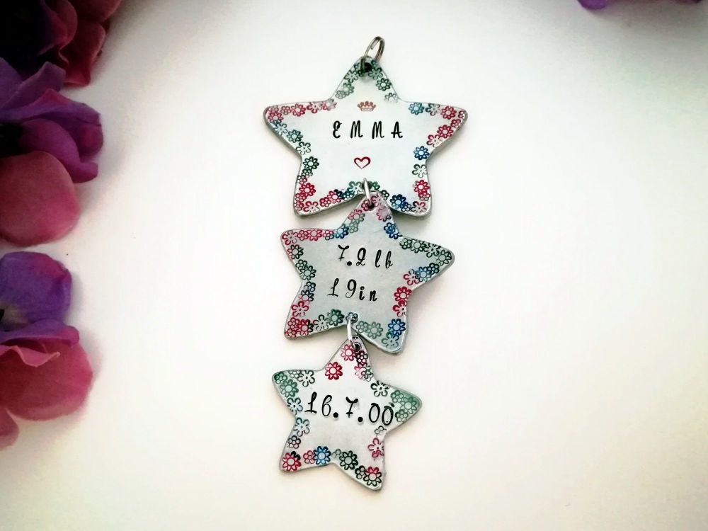 Baby/Birth Memorial Stars Ornament - Made to Order