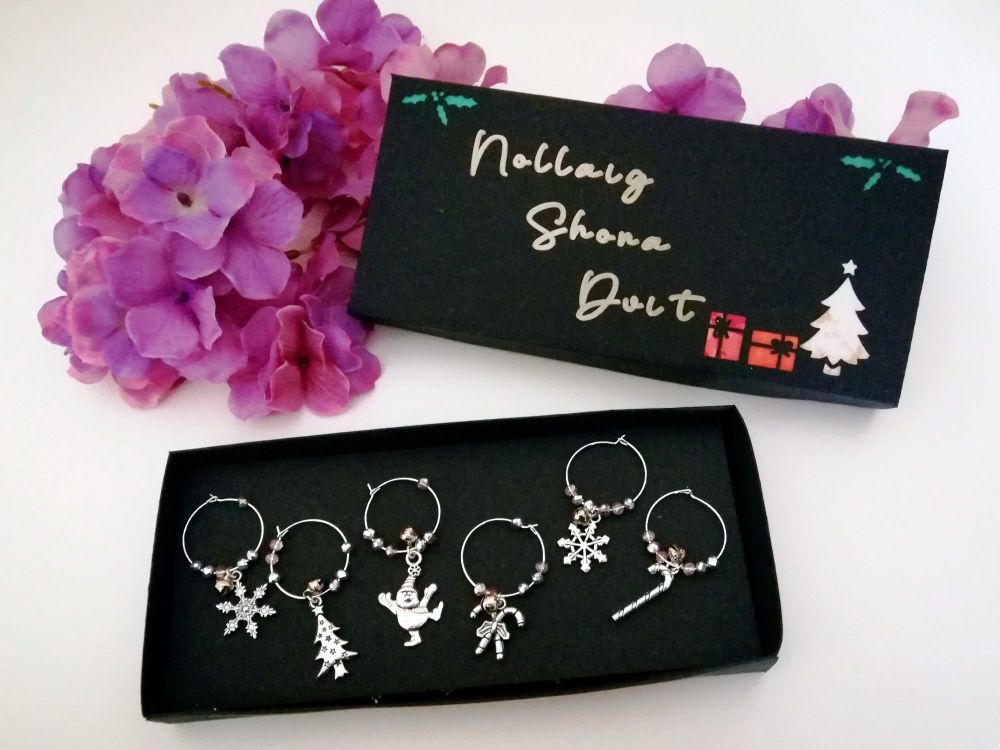 Wine Glass Charm -Christmas - 6 Pieces