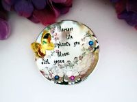 Trinket Dish - wherever life plants you - butterfly - flower- round - medium size - scenery and motive, personalized
