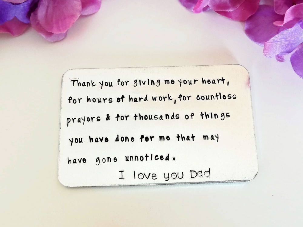 Wallet Insert - I love you Dad