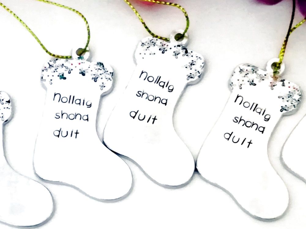 5 Gift Tags - Stockings - with personalization