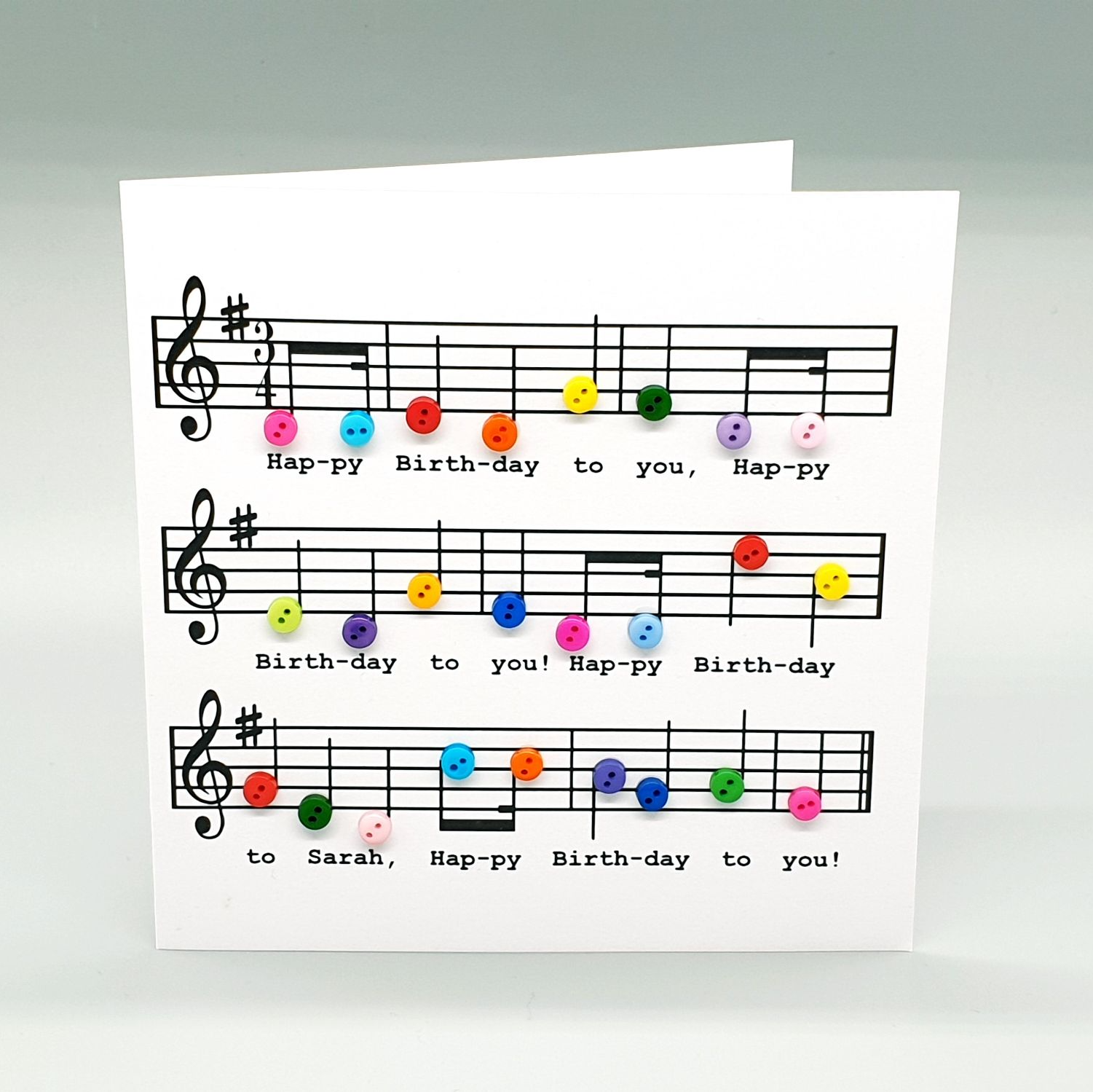 Music Notes Birthday 6" Card