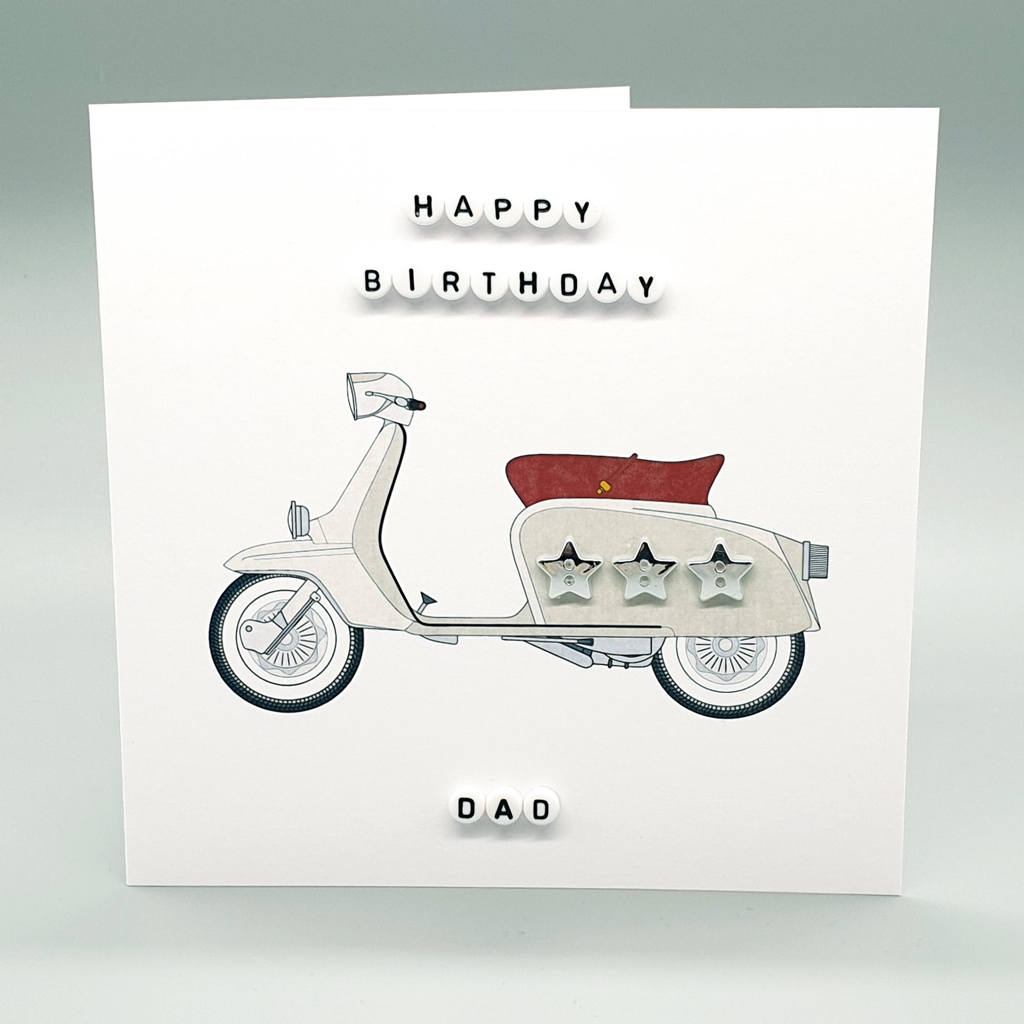 Beige Lambretta Birthday 6" Card