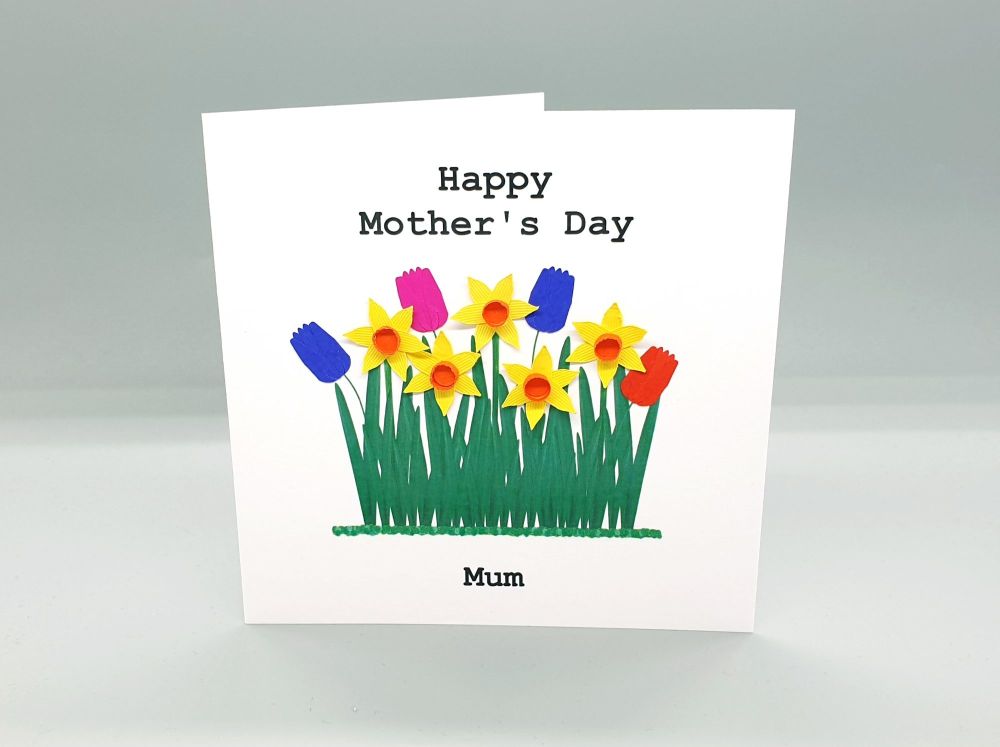 Personalised Spring Flowers Mother's Day Card
