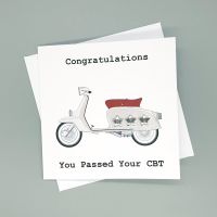 Personalised Classic Beige Lambretta Scooter Congratulations Card