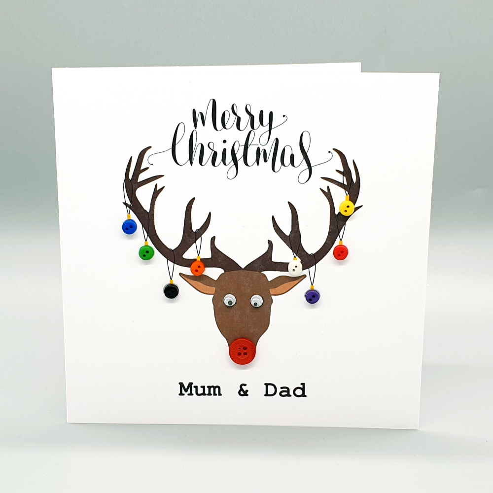 Personalised Rudolph Reindeer Christmas Card