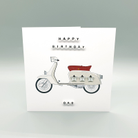 Personalised Classic Beige Lambretta Scooter Birthday Card
