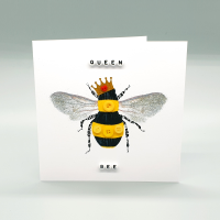 Handmade 'Queen Bee' Card - Gold Crown