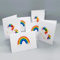 Handmade Rainbow & Unicorn Cards (Packs of 6 & 10)