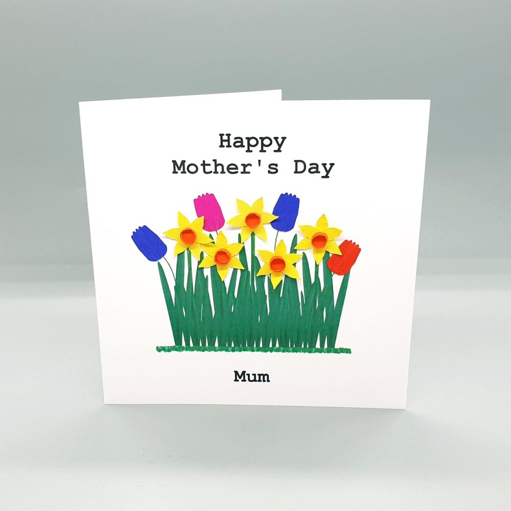 Personalised Spring Flowers Easter Card