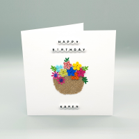 Personalised Flower Basket Birthday Card