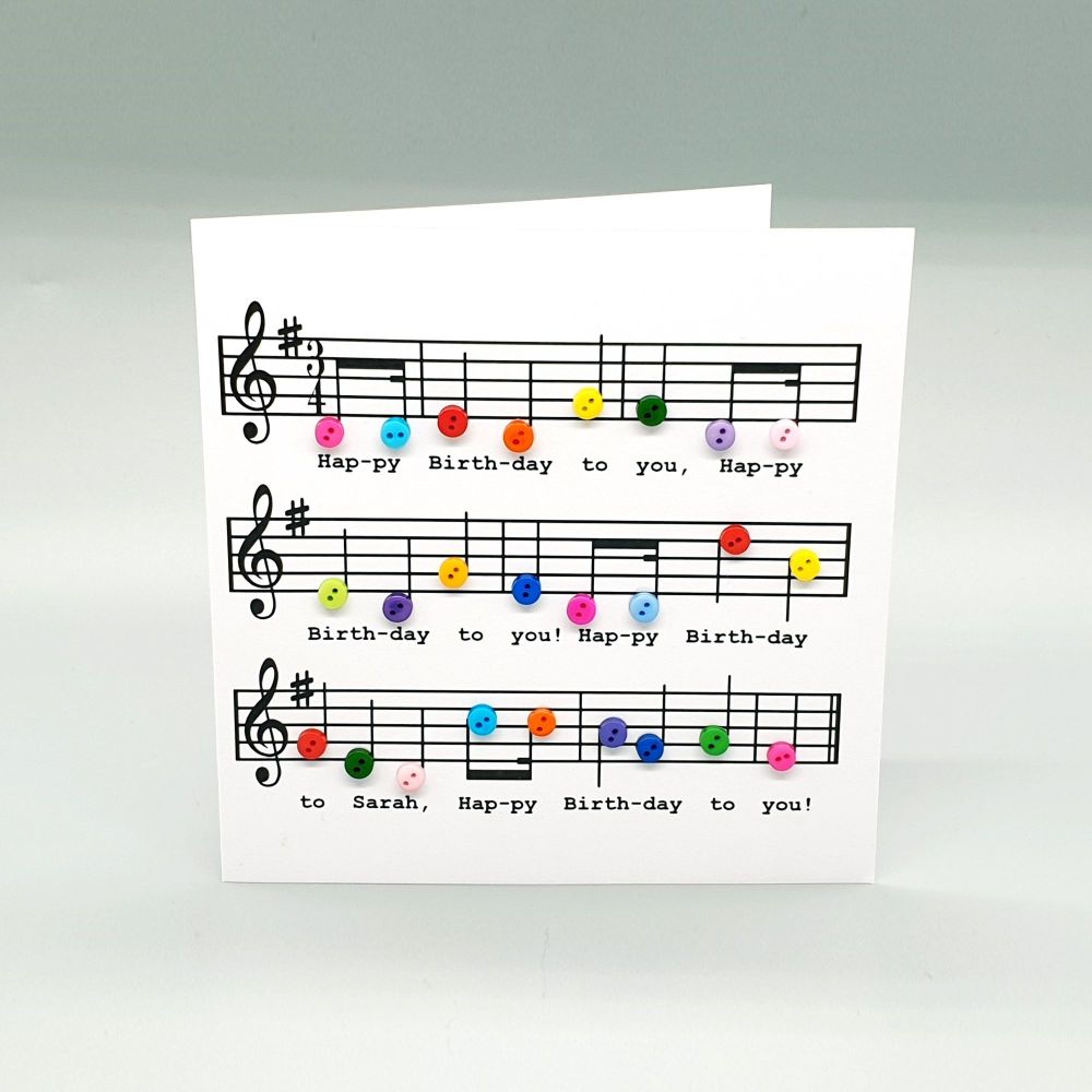 Personalised Piano Notes Birthday Card