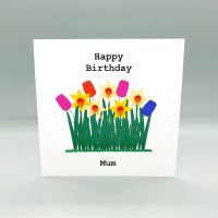 Personalised Spring Flowers Birthday Card