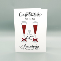 Personalised Ruby Champagne 40th Anniversary Card