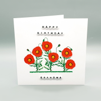 Personalised Poppy Field Birthday Card