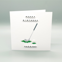 Personalised Golf Birthday Square Card